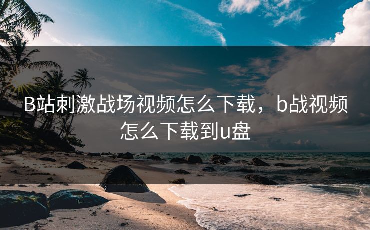B站刺激战场视频怎么下载，b战视频怎么下载到u盘